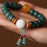 Weckan Feng Shui Grün Bodhi Reichtum Armband Authentische Kürbis Schmuck Heilung Chakra Meditation Kristall Reiki Amulett Glück Reichtum Ward Off Böse Spirituosen Armband Geschenk