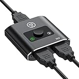HDMI Switch 4K@60HZ, Aluminium Bi-Directional HDMI Splitter 1 In 2 Out/2 Input to 1 Output, HDMI Switcher Support 3D 1080P HDCP 2.3 für Xbox, PS4, PC, Blu-Ray Player, DVD, HDT