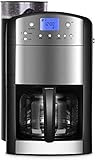 Kaffeemaschine Kaffeemaschine Amerikanischer automatischer Tropf ，Kaffee-/Teemaschine für frisch gemahlenen Kaffee ，programmierbarer intelligenter Tropf ，Glas ，Dauerfilter und Zuhause und Bü