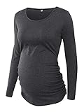 Love2Mi Damen Langarm Umstandsmode T-Shirt Umstandsshirt Schwangerschaft Top