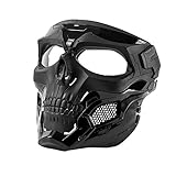 OneTigris Skull Messenger Gesichtsmaske Airsoft Maske Kompatibel für Softair Paintball CS (Schwarz)
