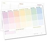 Wochenplaner Block A4 ohne festes Datum [Rainbow] 50 Blatt |Terminplaner mit To-Do-Liste, Einkaufsliste, großem Notizfeld und vielem mehr - von Trendstuff by Häfft | klimaneutral & nachhaltig