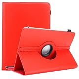 Cadorabo Tablet Hülle kompatibel mit Medion LifeTab S10366 in ROT - Schutzhülle aus Kunstleder mit Standfunktion - 360 Grad Case mit Gummib