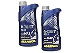 MANNOL 4-Takt Plus API SL SAE 10W-40 teilsynthetisch 2 Liter Motorrad ÖL Motorradöl R