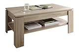 trendteam smart living Wohnzimmer Couchtisch Wohnzimmertisch Universal, 110 x 47 x 65 cm in Eiche Sägerau hell mit zusätzlicher Ablag