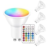 iLC LED GU10 Farbwechsel Lampe, Led Spots Birne Reflektorlampe, 5W Dimmbar Warmweiß (2700K) RGB  40W Halogenlampen,(4 Stück)