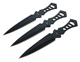 *3* schwarze Darts Wurfmesser BLACK ODIN Edition hochwertige Kunai Messer mit Nylon Scheide und Gürtelclip, schw