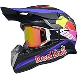 Motocrosshelme Motorradhelm Motorrad Crosshelme Jugend Kinder Offroad Helm Sturzhelm Schutzhelm Helm für Motorrad Kinderquad und Crossbike Red Bull A,S=(55~56CM)