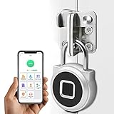 Anweller Smart fingerabdruck schloss, IP65 Wasserdicht Fingerabdruck Vorhängeschloss, Sicherheit Keyless Mini Smart Lock für Haustüre, Schwimm-Center, Rucksack, Reisegepäck (Silber)