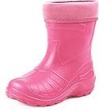 Ladeheid Kinder Mädchen Jungen federleichte Eva Thermo Gummistiefel Regenstiefel gefüttert KL050 (Hellrosa, 29 EU)