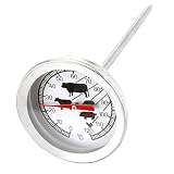 Analoges Bratenthermometer Fleischthermometer Einstichthermometer Ofenthermometer aus Edelstahl, für Backofen G
