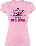 Frauen Geschenk Damen - Ich Bin Keine Zicke - S - Rosa - Teenager mädchen - L191 - Tailliertes Tshirt für Damen und Frauen T-S