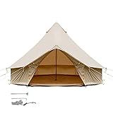 BuoQua 6m Glockenzelt Outdoor-Glamping Canvas-Zelt Baumwolle Tipi Zelt für Camping Waterproof für Familien Camping Outdoor Hunting für alle J