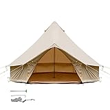 BuoQua 6m Glockenzelt Outdoor-Glamping Canvas-Zelt Baumwolle Tipi Zelt für Camping Waterproof für Familien Camping Outdoor Hunting für alle J