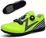 SONLIN Fahrradschuhe Anti-Rutsch-Tourenschuhe Mit Reflektierenden Streifen Für Mountain Professional Rennradschuhe Erwachsene Fahrradschuhe,Green-43