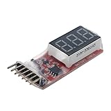 Jdeijfev 2S-6S LiPo-Akku RC 2-6S Niederspannung Alarmanzeige Meter Checker Tester T