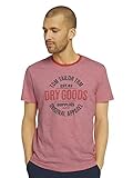 TOM TAILOR Herren 1025985 Print T-Shirt, 27124-Plain Red Yarn Dye, S