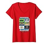 Damen Ghostbusters Paranormale Playlist mit Logo T-Shirt mit V