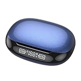Drahtlose Ohrhörer Bluetooth 5.1 Earhooks Headset Sport Kopfhörer mit Ladekoffer HiFi Sound Geräusche Abneigung für Arbeitsreisen Fitnessstudio, Grau (Color : Blue)