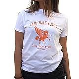 Camp Half-Blood Percy Jackson Inspired PJO Heroes of Olympus Orange Damen Weißes T-Shirt Size S