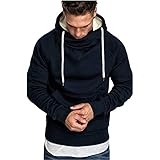 Herren Oversize Vintage Biker-Style Crew-Neck T-Shirt Sweatshirt Herren Kapuzenpullover Hoodie Pullover Sweatshirt mit Aufdruck Freizeit Street Gym Fitness Jogging Sp