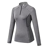 AJFWEJF Sportstrumpfhose Mit Hoher Taille Für Dame Frauen Herbst Reißverschluss Langarm Sport Fitness Yoga Training Schnelltrocknende Kleidung T-Shirt Pullover Tops (Color : H, Size : XXL)