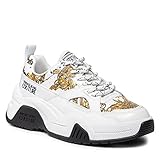 Versace Jeans Versace Jeans Sneakers Damen Printed Leather + Printed Nylon + Patent 71VA3SF3, Weiß, 36 EU