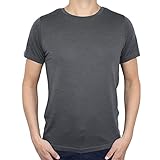 Wool Rockers Merino Tshirt für Herren, mit Rundhalsausschnitt, atmungsaktiv und geruchsabweisend, Made in Portugal (XL, grau)