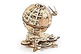 UGEARS 70128 Globus Mechanisches Model 3D - Spinning Globe mit Shuttle und Sputnik Modellbausatz aus Holz - Modellbausätze aus Holz für Erwachsene - Wunderschönes Geschenk und Wohnk