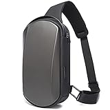 BANGE Schultertasche, wasserdicht, zum Wandern, Reisen, Schultertasche, sicherer Schutz, Hartschale, Umhängetasche, grau, M