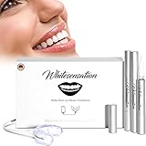 Whitesensation© Zahnaufhellung - Gerät mit Gel-Stiften und LED-Schiene - Bleaching Set mit USB für jedes Handy - Veganes Teeth Whitening Kit für weiße Z