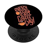 Jeden Tag Kaffee Barkeeper oder Kaffee-Liebhaber PopSockets mit austauschbarem PopGrip