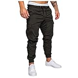 Beokeuioe Arbeitshose Herren Lange Regular Fit Softshellhose Einfarbige Freizeithose Taschenhose Jogger Cordhose Stretch Slim Fit Regular Fit für Männer Haremshose Teenager O