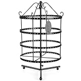 SONGMICS Ohrringhalter mit 4 Etagen, Schmuckständer, schwarz JDS012B