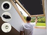 AULIVB Thermo Sonnenschutz Dachfenster120x60cm Anti UV-Wärmedämmung, Dachfenster Rollo Vorhänge Lichtundurchlässig für Windows Velux Roto Solarschutz Wärmereduzierung -Schw