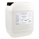 20 Liter DESTILLIERTES WASSER ***Leitfähigkeit:  0,07 µS/cm*** im Kanister (natur) aus HDPE mit dicht schliessendem Deckel und praktischem Tragegriff / Geeignet für technische und chemische Zwecke sowie zur Herstellung ( z. B. Kolloidales Silber - Kolloidales Gold ) / Aqua dest - Aquadest von Dok