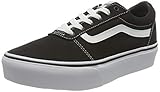 Vans Ward Platform Canvas Sneaker, Leinwand Schwarz Weiß, 36 EU