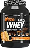 Engel Nutrition Finest Whey Protein Pulver | 100% CFM Whey Protein aus Weidemilch | Eiweißpulver mit extra Aminosäuren, Enzymen & Probiotika |Über 24g Protein, nur 0,5g Fett (Peanut Butter Cookie)