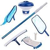 your GEAR Pool Reinigungsset PCS - 6-teiliges Set zur Poolreinigung mit Stange Kescher Bürste Bodensauger Dosierschw