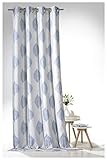 heimtexland ® Ösenschal Edler Jacquard Dekoschal Marokko 245x140 Vorhang Blickdicht Silber Blau Gardine Typ635