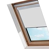 SWANEW Verdunkelungsrollo für VELUX Dachfenster, 100% Verdunkelung, Mit Wärmeisolationsfunktion, 206 Grau (52.0x98.4cm)