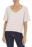 Three Dots Damen Short Sleeve Softserve Tee T-Shirt, Porzellan Rose Pristine Stripe, X