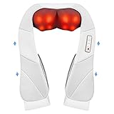 Nackenmassagegerät mit Wärme, Shiatsu Rückenmassagegerät mit verstellbaren Armschlaufen Elektrisches Schultermassagegerät zur Schmerzlinderung