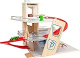 Small Foot 11676 Premium, über 3 Ebenen mit Rampe, Parkhaus für Kinder aus Holz, Rollenspielzeug Spielzeug