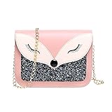 SHOPANTS Kleine Einhorn-Umhängetasche, kleine Mädchen, Umhängetasche, niedliche Handtasche, Geldbörse, Kette, Kuriertasche für Teenager (Crossbody-Tasche für Rosa)