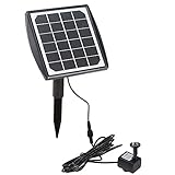 Staright Solarbetriebene Springbrunnenpumpe Wasserpumpe mit verstellbarem Solarpanel DIY-Springbrunnenpumpe Outdoor-Springbrunnen-Panel-Kit für Aquarium Kleiner Teich Garten Terrasse R