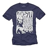 Cooles Fun T-Shirt mit Spruch - Klaus Kinski - Blau Größe XXXL