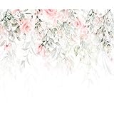 decomonkey Fototapete Blumen Rose 350x256 cm XL Tapete Fototapeten Vlies Tapeten Vliestapete Wandtapete moderne Wandbild Wand Schlafzimmer Wohnzimmer Pflanzen N