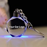 YMJSU Chain Car Logo, Glow Key Chain, Anhänger Key Chain, Led Cut Glas Schlüsselbund, Hang Key Ring, Metall Werbung Schwänze, Auto Logo mit Geschenkbox Forbmw