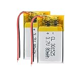 TTCPUYSA 3.7v 80mah 301525 Lipo Polymer Lithium Batterie, Wiederaufladbar für GPS PSP Mp3 Mp4 Mp5 DVD Headset Mini LüFter 2